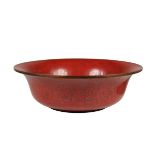 Large Chinese Blood Red Cloisonne Bowl