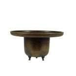 Japanese Bronze Footed Urn w/ Mark