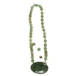 14k Yellow Gold & Jade Pendant Necklace, As Is