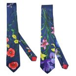 (2) Vintage Floral Gucci Men's Ties