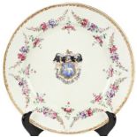 French Sampson Floral Swag Armorial Dinner Plate