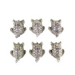 Set of (6) Mexican Sterling Place Card Holders