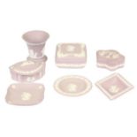 Collection of Pink Wedgewood Jasperware