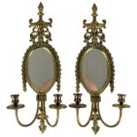 Pair of French Gilt Mirrored Wall Sconces