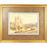 19th C Signed Watercolor of Conwy Castle