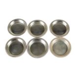 Set of (6) Sterling Silver Ashtrays