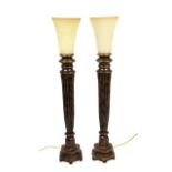 Pair of Side Table Torch Lamps