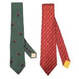 (2) Vintage GG Gucci Men's Ties