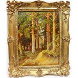 Signed 19th C. Russian School, Wooded Landscape