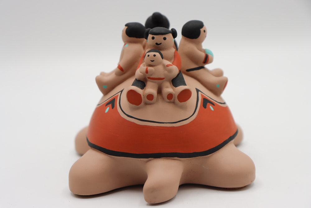 Contemporary Cochiti Pueblo Mother Turtle - Image 3 of 6