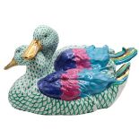 Herend Hungary Porcelain Duck Couple Figurine