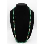 Malachite, Gold and Pearl Necklace