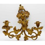 Pair of Gilt Bronze Continental Sconces