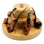 Gucci Italian Pipe Stand w/ (4) Pipes and Cleaner