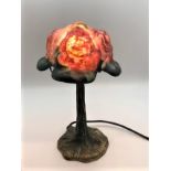 Fine Pairpoint Puffy Rose Shade Boudoir Lamp