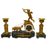 Grenon France Classical Figural 3 Piece Clock Set