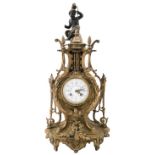 Early French Gilt Bronze Mantle Clock with Cherub