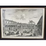 Italian Print of Courtyard