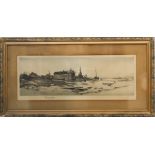 Horizontal Framed Landscape/Seashore Etching