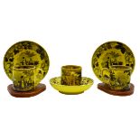 (10) French Yellow Creil Porcelain Set