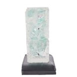 Art Glass Turquoise Sculpture on Base