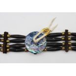 Native American Black Hairpipe Abalone Choker