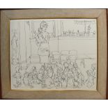 Modern Pen & Ink Illustration, Signed