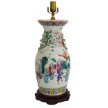 Chinese Hand Painted Vase Mounted as Lamp