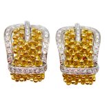 Damiani 18K Gold Flawless Diamond Buckle Earrings
