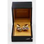 Bvlgari Butterfly Two Tone 18k Gold Earrings