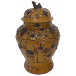 Large Glazed Ceramic Ginger Jar and Lid