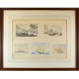 1841 Marine Watercolors, Signed