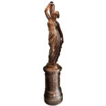 Antique Classical Large Bronze Sculpture of Female