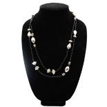 925 Sterling & Black Onyx Beaded Necklace