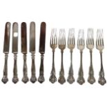 (11) Piece Sterling Knife and Fork Set