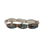 Zuni Inlaid Turquoise and Sterling Bracelet