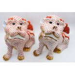 Pair of Foo Dogs, Herend Hungary Porcelain