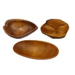(3) Carved Wood Figural Bowls