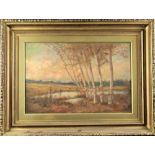 George Ezra Cook "Birches" Oil on Canvas