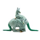 Herend Hungary, Kangaroo Pair, Porcelain