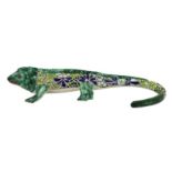 Ceramic Painted Lizard Sculpture