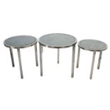 Three Chrome and Glass Stacking Tables