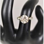 Impressive 3.2 Carat Diamond Ring, 14k Y Gold