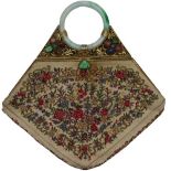 Embroidered Purse Decorated w/ Various Stones