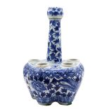 Chinese Blue & White Porcelain Tulip Vase