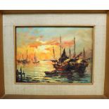 Hong Kong Bay Scene, Signed