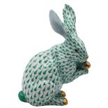 Herend Hungary Porcelain Hare Figurine, As Is