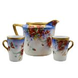 (3) Hand Painted Porcelain Set