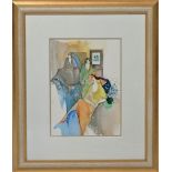 Three Women, Framed Watercolor