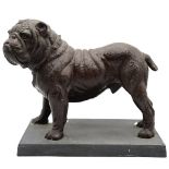 Large Bulldog Sculpture w/ Metal Base